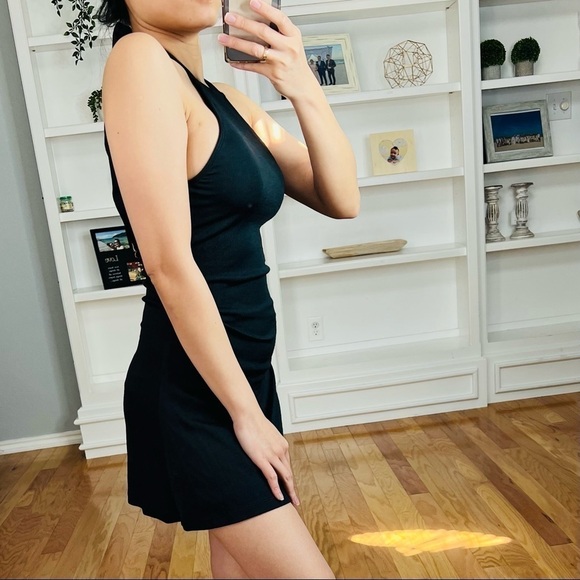 H:ours revolve back keyhole sleeveless mini black dress size XS - Picture 2 of 9